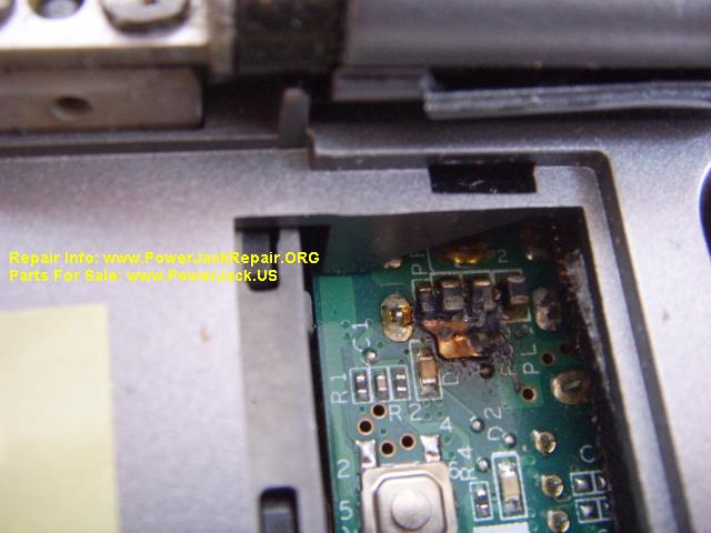Hp Pavilion ZD7000 fried motherboard near the dc jack
