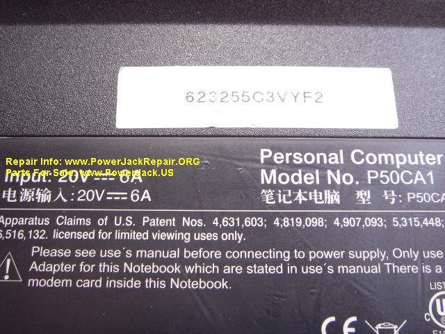 Personal Computer Model NO P50CA1 jack repair