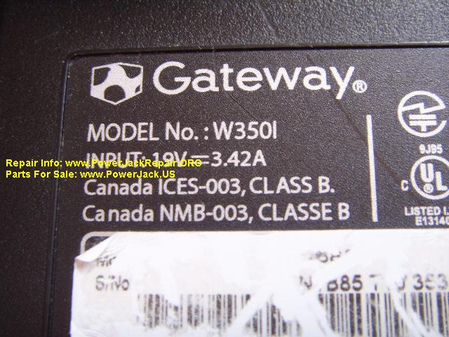 Gateway Model No W350L 350I W350l t-series