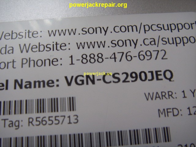 vgn-cs290 pcg-3e2l sony dc jack repair socket port replacement