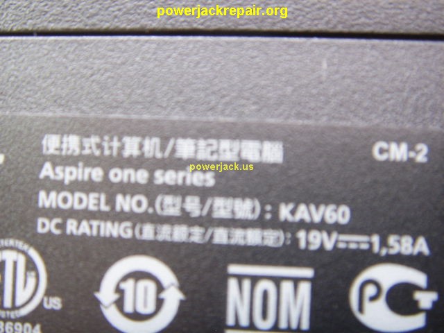 aspire one kav60 acer dc jack repair socket port replacement