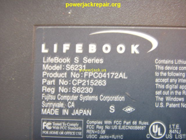 lifebook s series s6231 fujitsu dc jack repair socket port replacement