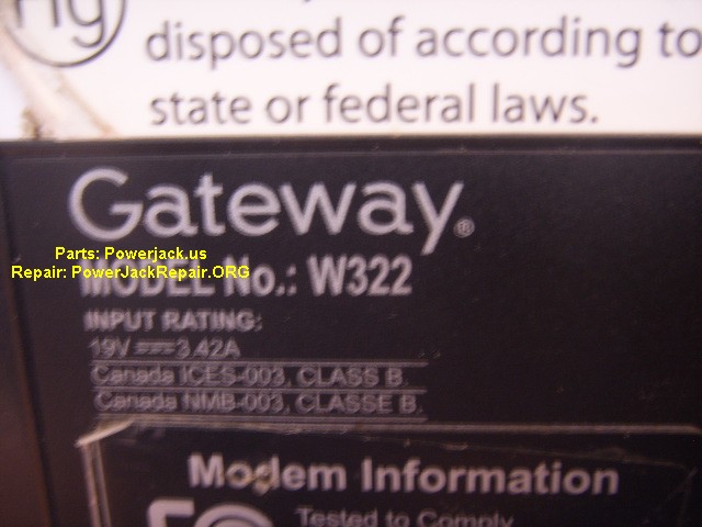 w322 model gateway new dc jack port installed