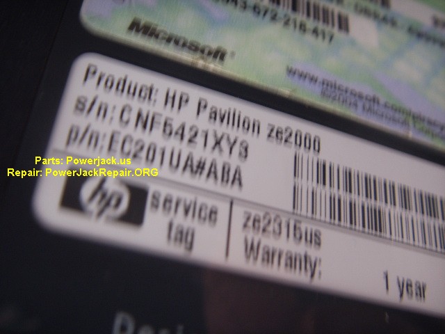 pavilion ze2000 model of hp port connector socket replacement