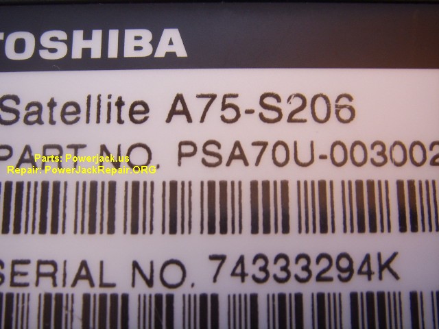 satellite a75-s206 model of toshiba port connector socket dc jack
