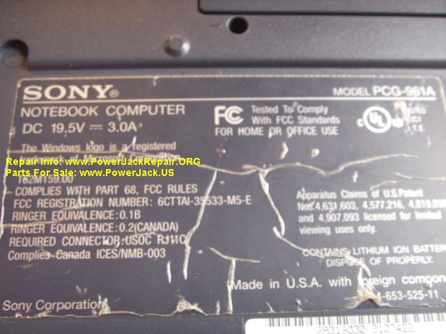 Sony Vaio PCG-961A PCG-FX210 