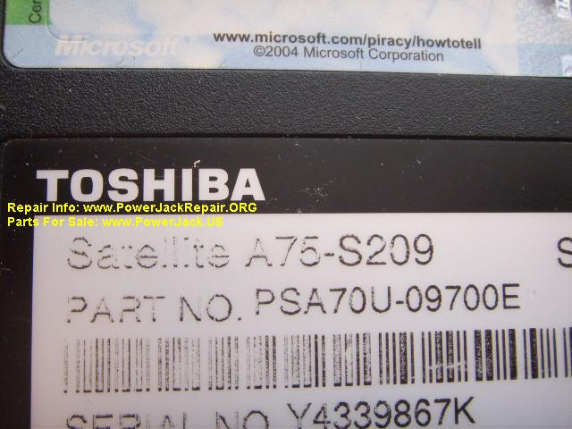 Toshiba Satellite A75-S209 Model